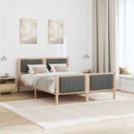 vidaXL Cadre de lit avec tête de lit marron et gris foncé 140 x 190 cm