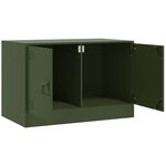 vidaXL Meubles TV 2 Pièces vert olive 67x39x44 cm acier