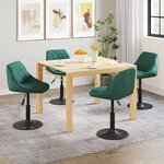 vidaXL Chaises pivotantes à manger lot de 4 vert foncé velours