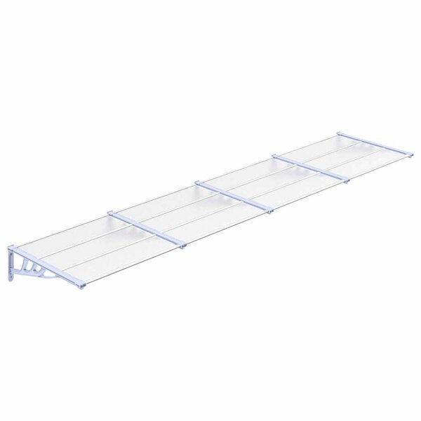 vidaXL Auvent de porte Gris et transparent 396x90 cm Polycarbonate