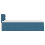 vidaXL Cadre de lit ottoman avec matelas bleu foncé 100x200 cm velours