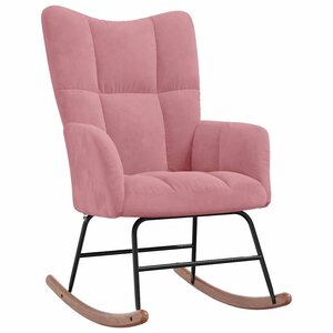 vidaXL Chaise à bascule Rose Velours