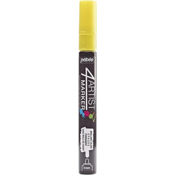 Marqueur peinture 4ARTIST pointe ogive 4 mm JAUNE PÉBÉO