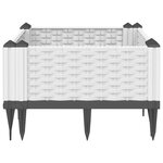 vidaXL Jardinière avec piquets blanc 42 5x42 5x28 5 cm PP