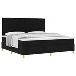 vidaXL Lit à ressorts avec tête de lit Noir 200 x 200 cm tissu