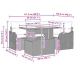 Ensemble de Canapé de Jardin de 5 Pièces avec Coussins Gris en Rattan Synthétique