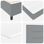 vidaXL Lit à ressorts avec matelas gris clair 200x200 cm en tissu