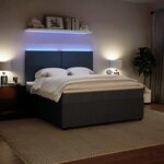 vidaXL Sommier à lattes de lit et matelas Gris foncé 180x200cm Velours