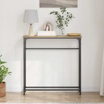 vidaXL Table Console avec étagère chêne artisanal 75 x 19 5 x 75 cm