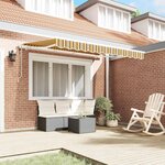 vidaXL Auvent Rétractable Jaune 350 x 200 cm tissu
