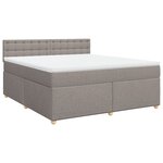 vidaXL Sommier à lattes de lit avec matelas Taupe 180x200 cm Tissu
