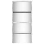 vidaXL Armoire à chaussures et miroir 4 niveaux gris béton 63x17x134cm