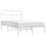 vidaXL Cadre de lit métal sans matelas et tête de lit blanc 120x200 cm