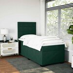 vidaXL Sommier à lattes de lit avec matelas Vert foncé 90x190 cm