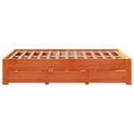 vidaXL Cadre de lit sans matelas avec tiroirs 135x190 cm bois de pin