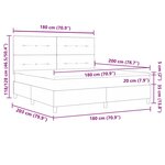 vidaXL Lit à ressorts avec matelas Marron foncé 180 x 200 cm tissu