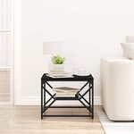 vidaXL Table basse en chêne noir avec étagère  51x50x40 cm  fabriquée en bois d'ingénierie