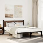vidaXL Cadre de lit en métal sans matelas chêne fumé 140x200 cm