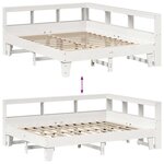vidaXL Lit bibliothèque sans matelas blanc 140x200 cm bois pin massif