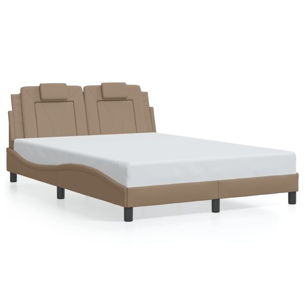 vidaXL Cadre de lit Viana sans matelas cappuccino 140x190 cm similicuir