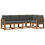 vidaXL Ensemble de canapés d'extérieur 5 pc Naturel et Anthracite