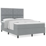 vidaXL Lit ressorts avec matelas Gris clair 140x200 cm Tissu