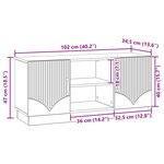 vidaXL Meuble TV 102 x 34 5 x 47 cm Chêne artisanal Bois d'ingénierie