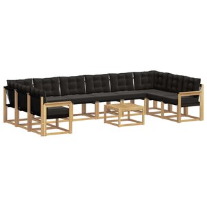 vidaXL Ensemble de canapés d'extérieur 11 pc Blanc et noir