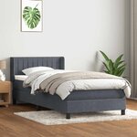 vidaXL Sommier à lattes de lit et matelas gris foncé 80x210 cm velours