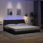 vidaXL Cadre de lit avec LED sans matelas gris foncé 200x200 cm tissu