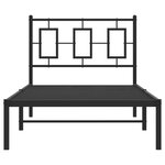 vidaXL Cadre de lit métal sans matelas avec tête de lit noir 90x200 cm