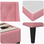 vidaXL Cadre de lit avec matelas Rose 80 x 200 cm Velours