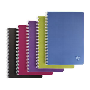 Cahier spirale clairefontaine linicolor a4 21 x 29 7 cm - petits carreaux - 180 pages - lot de 5