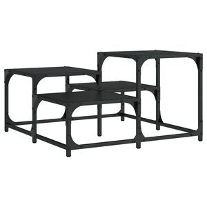 vidaXL Table basse noir 68x68x40 cm bois d'ingénierie
