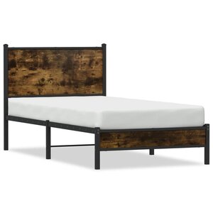 vidaXL Cadre de lit en métal sans matelas chêne fumé 80x200 cm