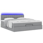 vidaXL Lit ottoman avec matelas gris clair 160x200 cm tissu