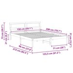 vidaXL Cadre de lit Marron 150 x 200 cm Bois massif en pin