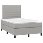 vidaXL Sommier à lattes de lit matelas LED gris clair 120x190 cm tissu