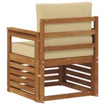 vidaXL Canapé d’extérieur Bois d'acacia massif et polyester Naturel