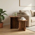 vidaXL Ensemble de tables d'appoint 2 pc Bois ancien Ø 45 x 45 cm