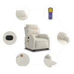 vidaXL Fauteuil inclinable de massage électrique crème velours