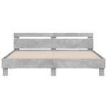 vidaXL Cadre de lit avec tête de lit et LED gris béton 180x200 cm