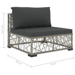 Salon de jardin meuble d'extérieur ensemble de mobilier 6 pièces avec coussins résine tressée gris 02_0016854