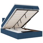 vidaXL Lit ottoman avec matelas et LED Bleu 120x200 cm Tissu