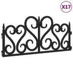 vidaXL Bordures de pelouse 17 Pièces Noir 10 m PP