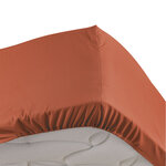 Drap Housse 2 Personnes 140x190 cm Percale Terracotta