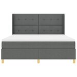 vidaXL Lit à ressort avec Matelas & LED Gris Foncé 180x200 cm Tissu