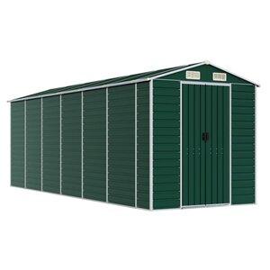 vidaXL Abri de jardin vert 191x555x198 cm acier galvanisé