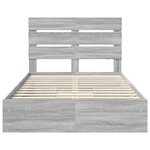 vidaXL Lit de Rangement Gris Sonoma 135 x 190 cm Bois d'ingénierie