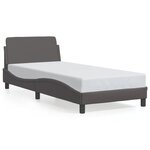 vidaXL Cadre de lit Dover gris 90x200 cm similicuir